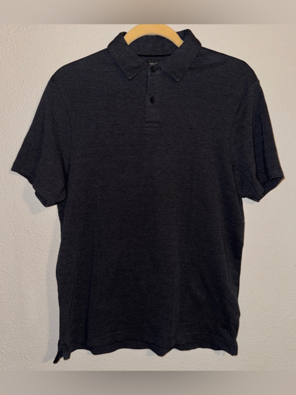 Banana Republic Men’s Black Striped Polo Shirt Short Sleeve 100% Cotton M